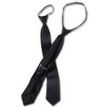 Black Polyester Poplin Adjustable Zipper Tie